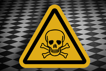 VCT Flooring With Danger Symbol Over It